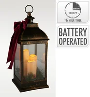 Lantaarn met LED Kaarsen Strik 60cm