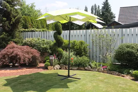 Parasol Bloem 270cm Groen gestreept