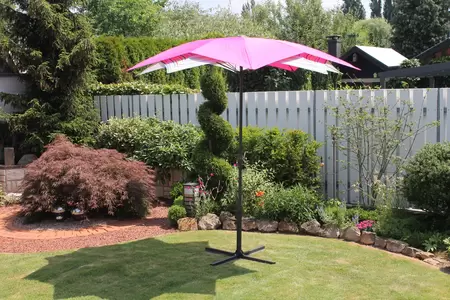 Parasol Bloem 270cm Roze gestreept