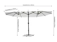 Leco Parasol Ovaal 270x460cm Licht Grijs