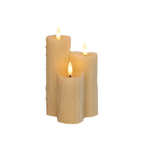 LED Druipkaarsen 3 LED Ivoor 16,5cm