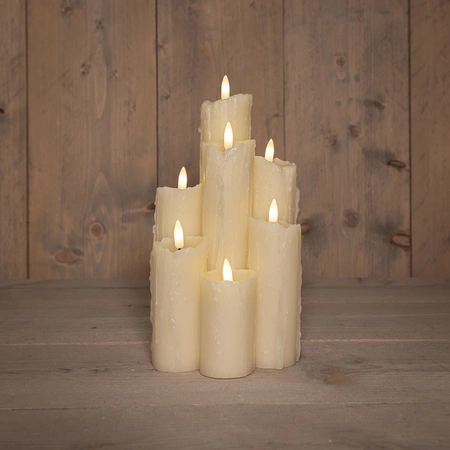 LED Druipkaarsen 7 LED Ivoor 25,5cm