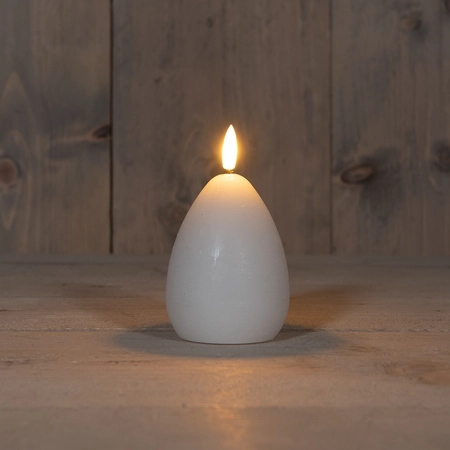 LED Kaars Paasei 12cm Wit