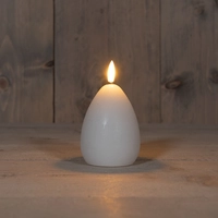 LED Kaars Paasei 12cm Wit