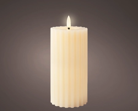 LED Kaars Rib Crème-Wit 17,5cm