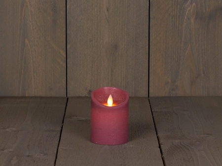 LED Kaars Wax Antiek Roze 10cm