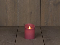 LED Kaars Wax Antiek Roze 10cm