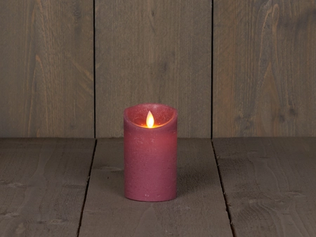 LED Kaars Wax Antiek Roze 12,5cm