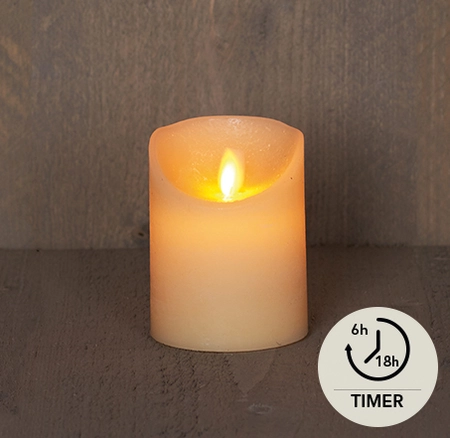 LED Kaars Wax Ivoor 10cm