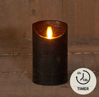 LED Kaars Wax Zwart 12,5cm