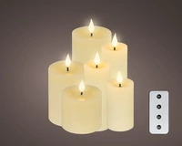 LED Kaarsen Wax Beige Set 6st