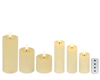 LED Kaarsen Wax Beige Set 6st