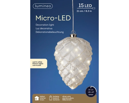 LED Lichtbol Dennenappel 40 LED Frosted Wit