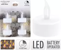 LED Waxinelichtjes 4 stuks + Timer