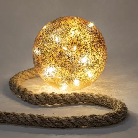 Bol aan Touw 10 LED Ø15cm Goud Folie