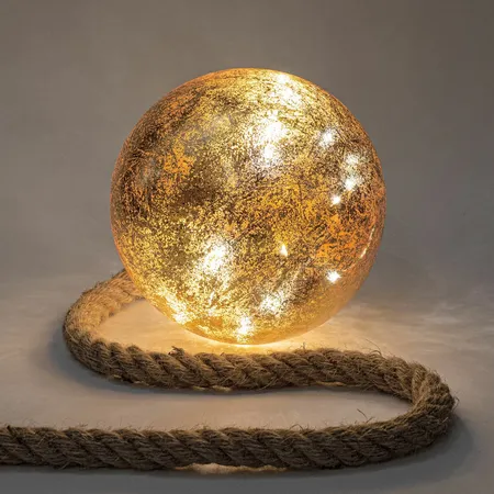 Bol aan Touw 15 LED Ø18cm Goud Folie