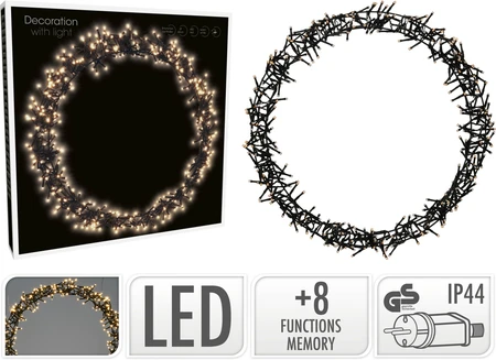 Lichtkrans Metaal Zwart 400 LED Ø48cm