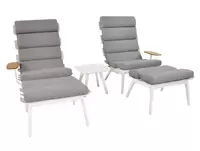 Loungestoel Set Ventus Wit 5-delig