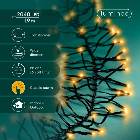 Lumineo Clusterverlichting 2040 LED 19m CW