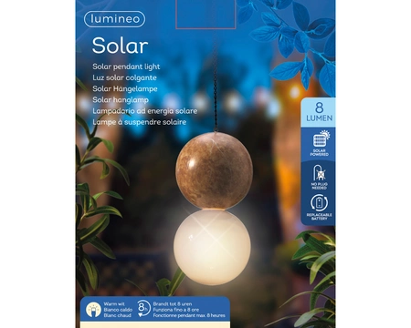 Lumineo Solar Hanglamp Ø10cm Amber