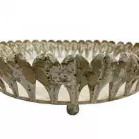 Metalen Schaal Brocante Wit Ø40cm