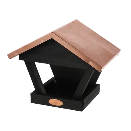 Muurvoedertafel Zwart Koper 22,5cm