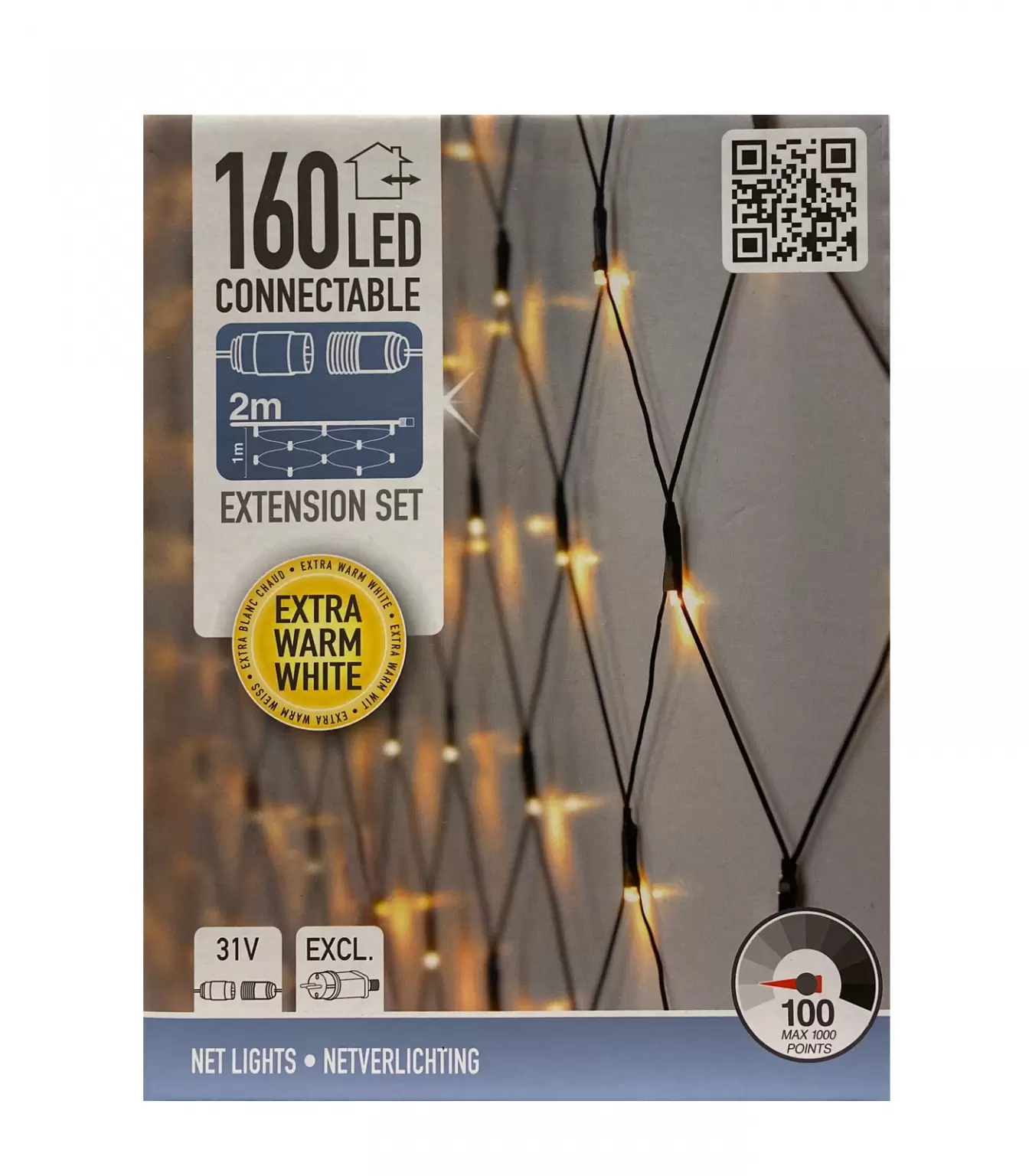 Netverlichting Kerst Kopen? Koppelbaar 160LED 2m Tuincollectie.nl