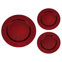 Onderbord Kerstfiguur Plastic Rood Ø40cm Assorti 1st