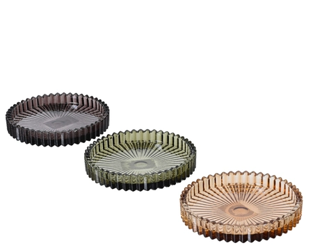 Onderzetter Ribbel Glas Ø10cm Assorti 1st