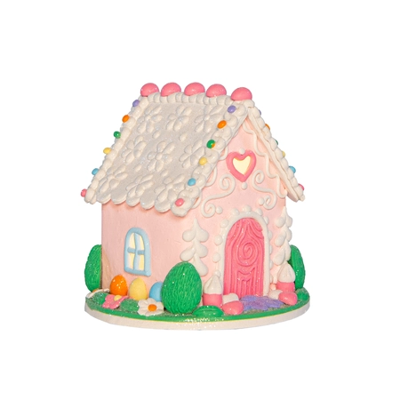 Paasdecoratie Bloemenhuisje LED Roze