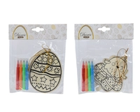 Paasdecoratie Hanger MDF Kleurplaat Assorti 1st