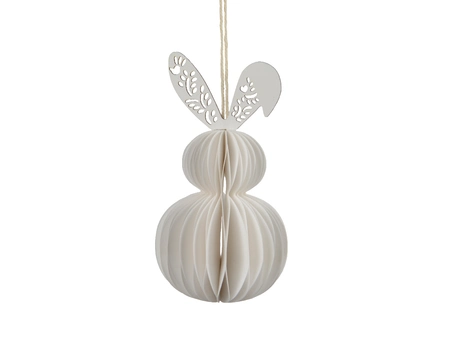 Paasdecoratie Papieren Hanger Konijn Wit 12cm