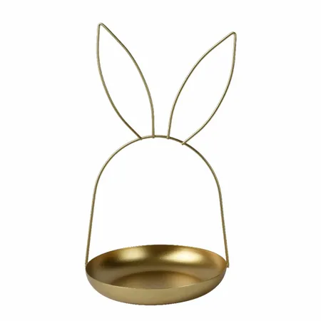 Paasdecoratie Schaal Konijn Goud 33cm