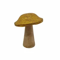 Paddenstoel Hout Goud 14cm