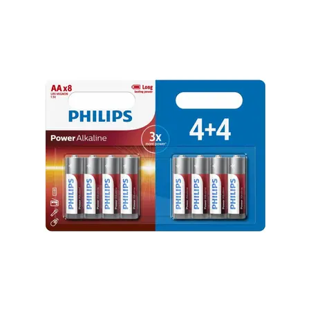 Philips Power Alkaline AA-Batterijen 8st