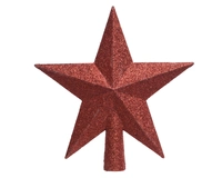 Piek Glitter Ster 19cm Kerst Rood