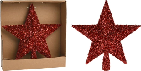 Piek Glitter Ster 30cm Rood