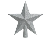 Piek Glitter Ster 19cm Zilver
