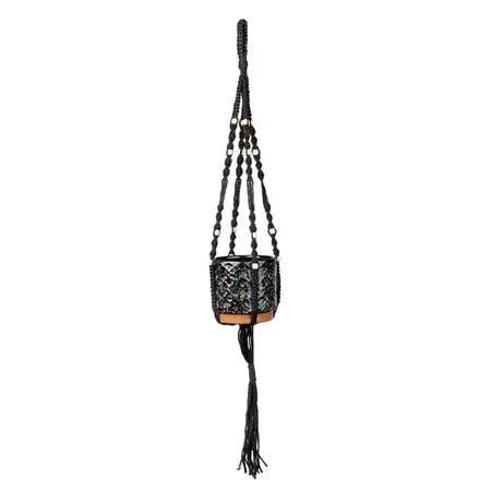 Plantenhanger Macramé 95cm Zwart