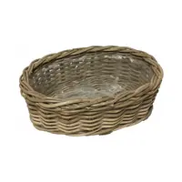 Plantenmand Ovaal Rotan Antiek Grijs 37cm