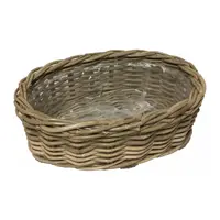 Plantenmand Ovaal Rotan Antiek Grijs 44cm