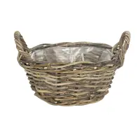 Plantenmand Rotan Antiek Grijs Ø35cm