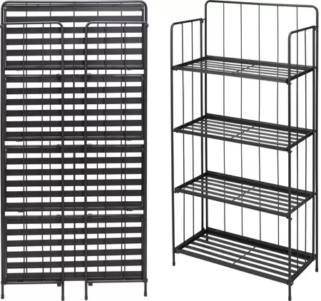 Plantenrek Metaal 4-laags Zwart 118cm