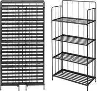 Plantenrek Metaal 4-laags Zwart 118cm