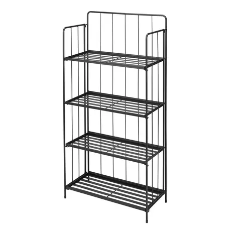 Plantenrek Metaal 4-laags Zwart 118cm