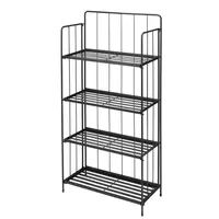 Plantenrek Metaal 4-laags Zwart 118cm