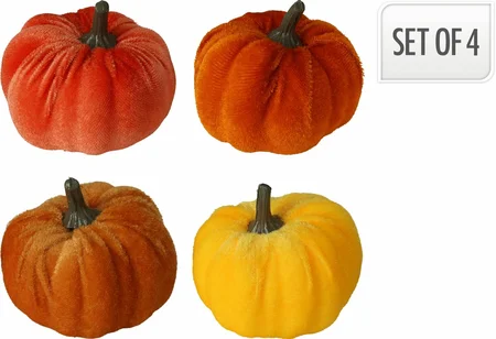 Pompoen Set Velvet 5,5cm 4st