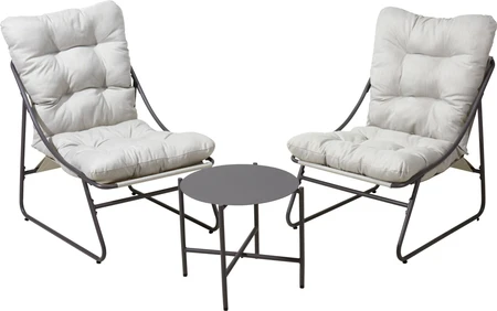 ProGarden Loungestoel Set 3-delig Grijs