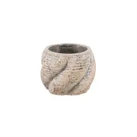 PTMD Bloempot Evanthia Taupe Swirl Laag Ø12cm