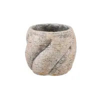 PTMD Bloempot Evanthia Taupe Swirl Laag Ø20cm